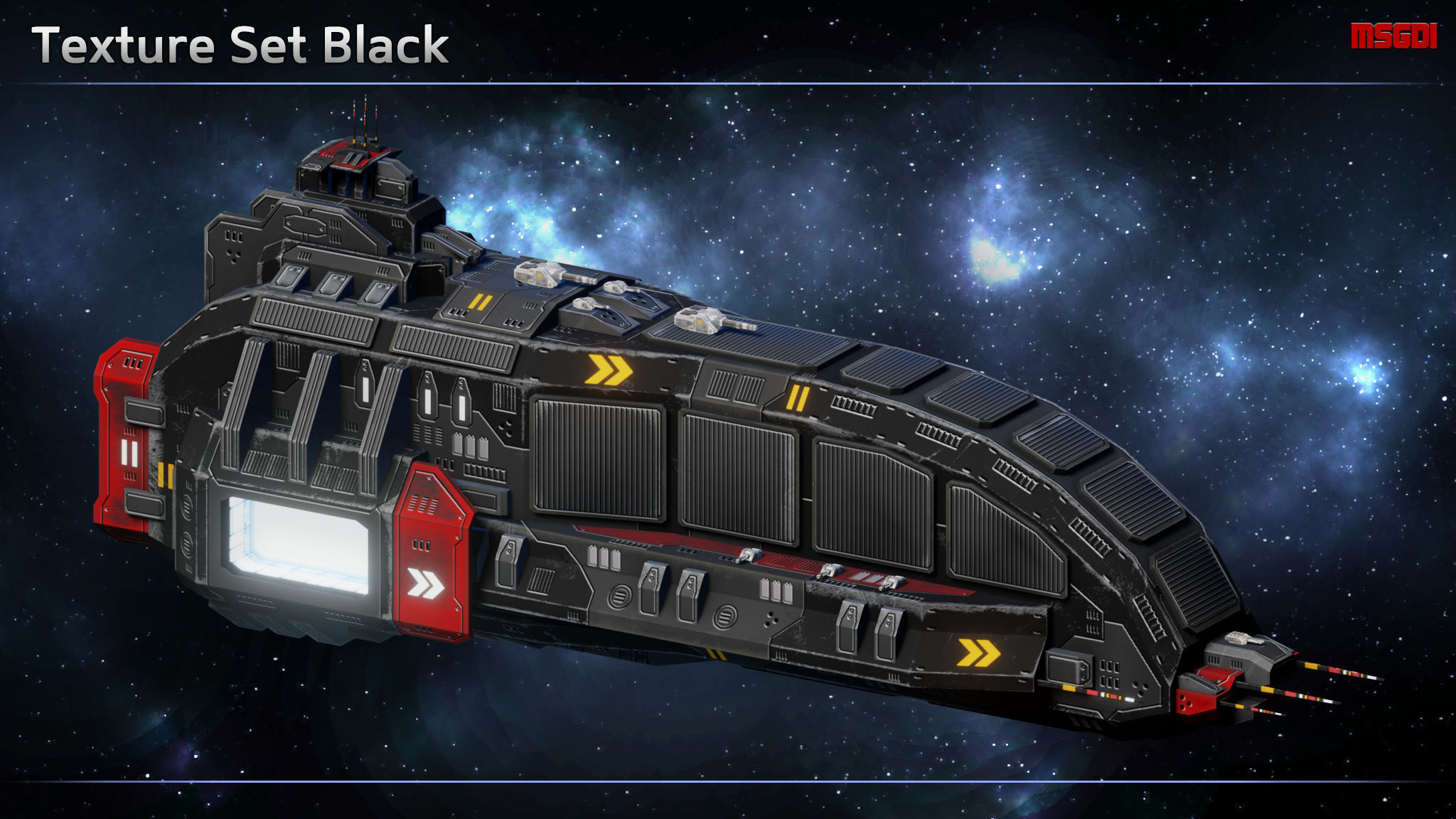 Spaceship William Kidd Pirate Transport Carrier Low-poly 3D model_5