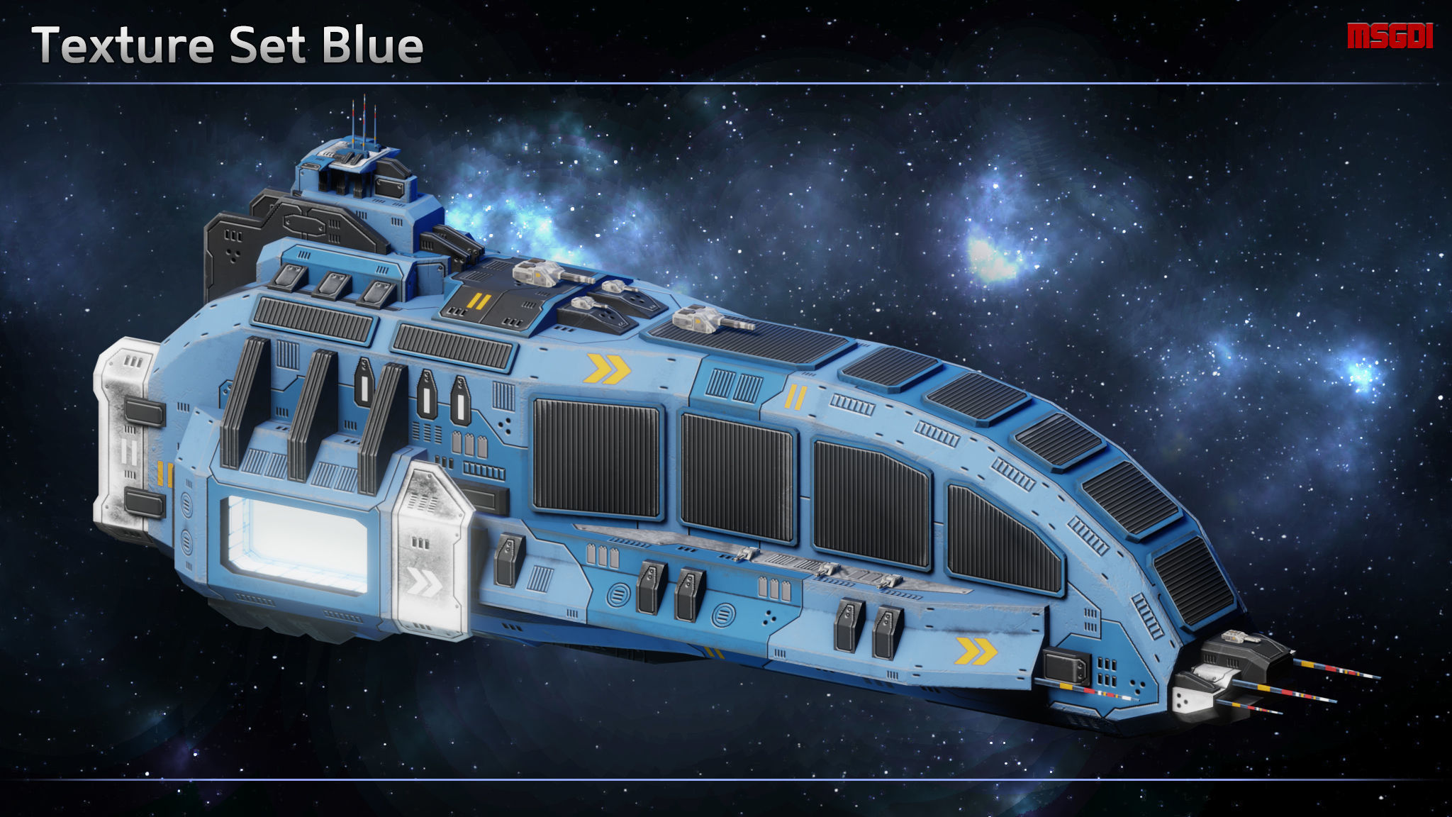 Spaceship William Kidd Pirate Transport Carrier Low-poly 3D model_6