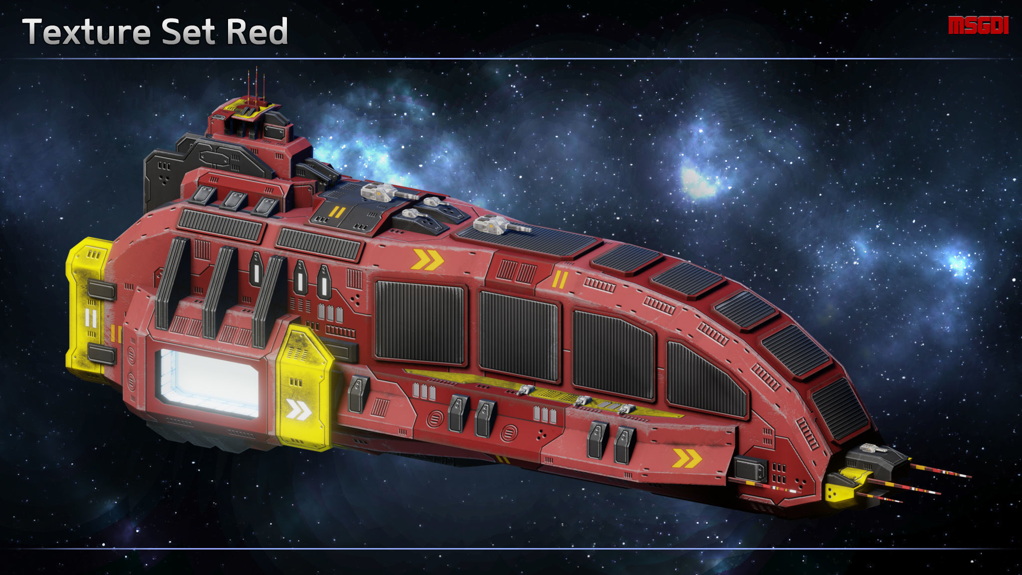 Spaceship William Kidd Pirate Transport Carrier Low-poly 3D model_9