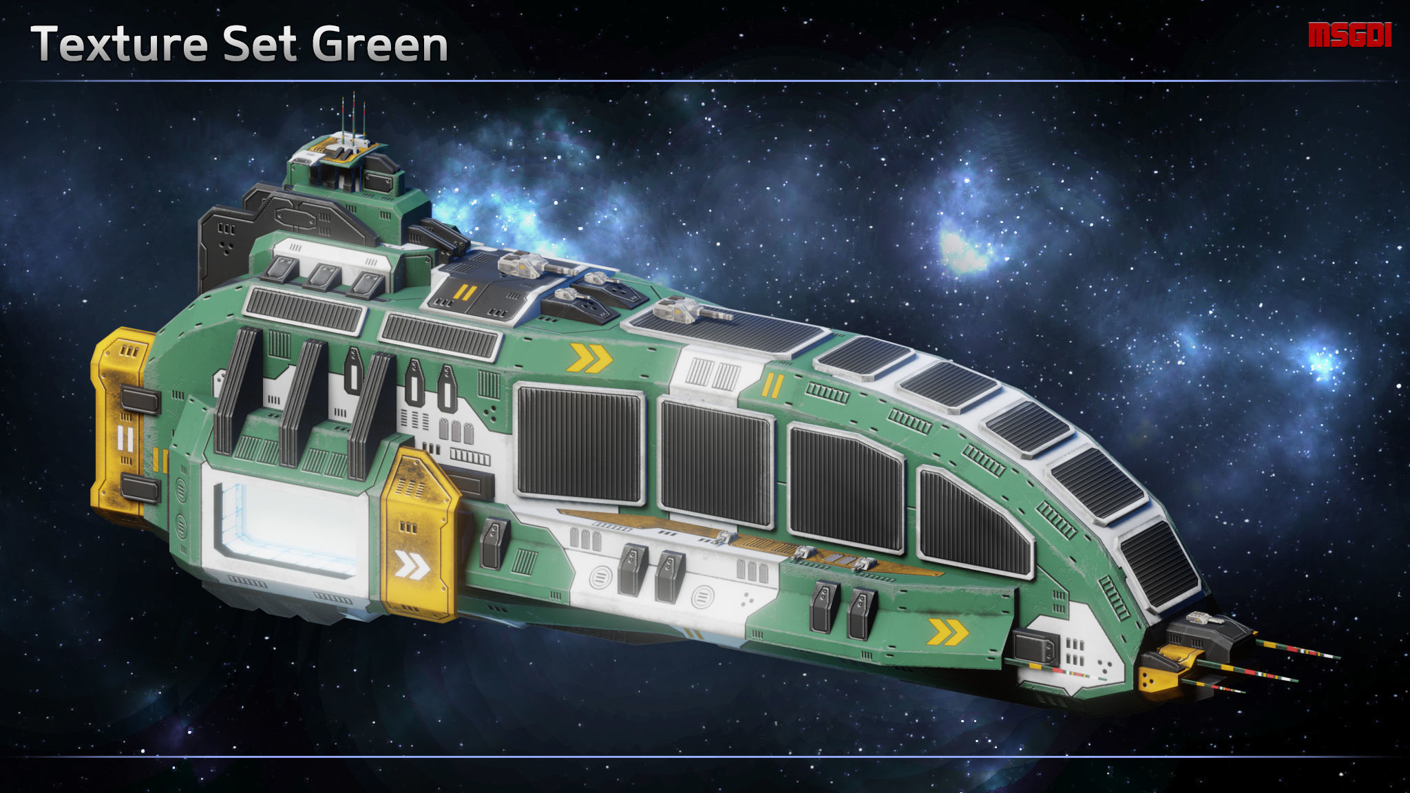 Spaceship William Kidd Pirate Transport Carrier Low-poly 3D model_7