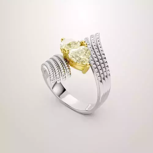 Heart Shaped Two Stone Engagement Ring 14