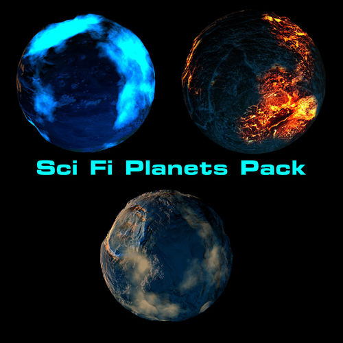 Sci Fi Planets Pack 3D model