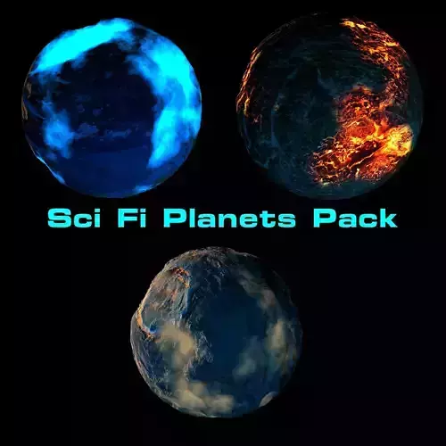Sci Fi Planets Pack 3D model