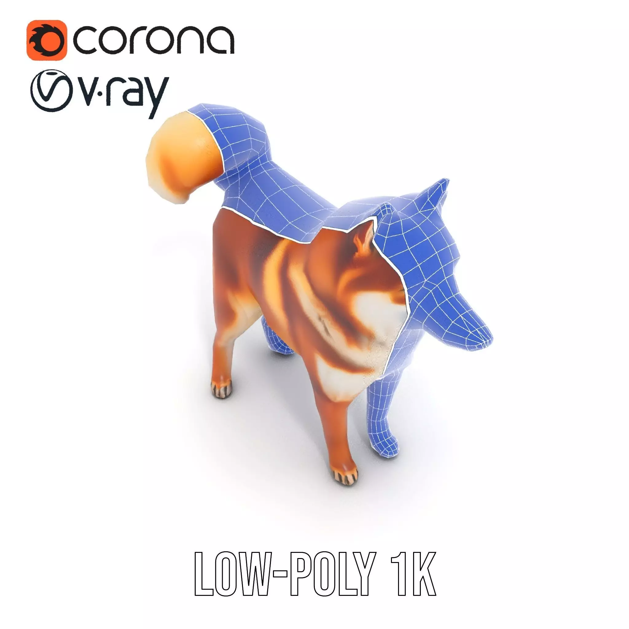 Shiba Inu Fur model pack Low-poly 3D model_31