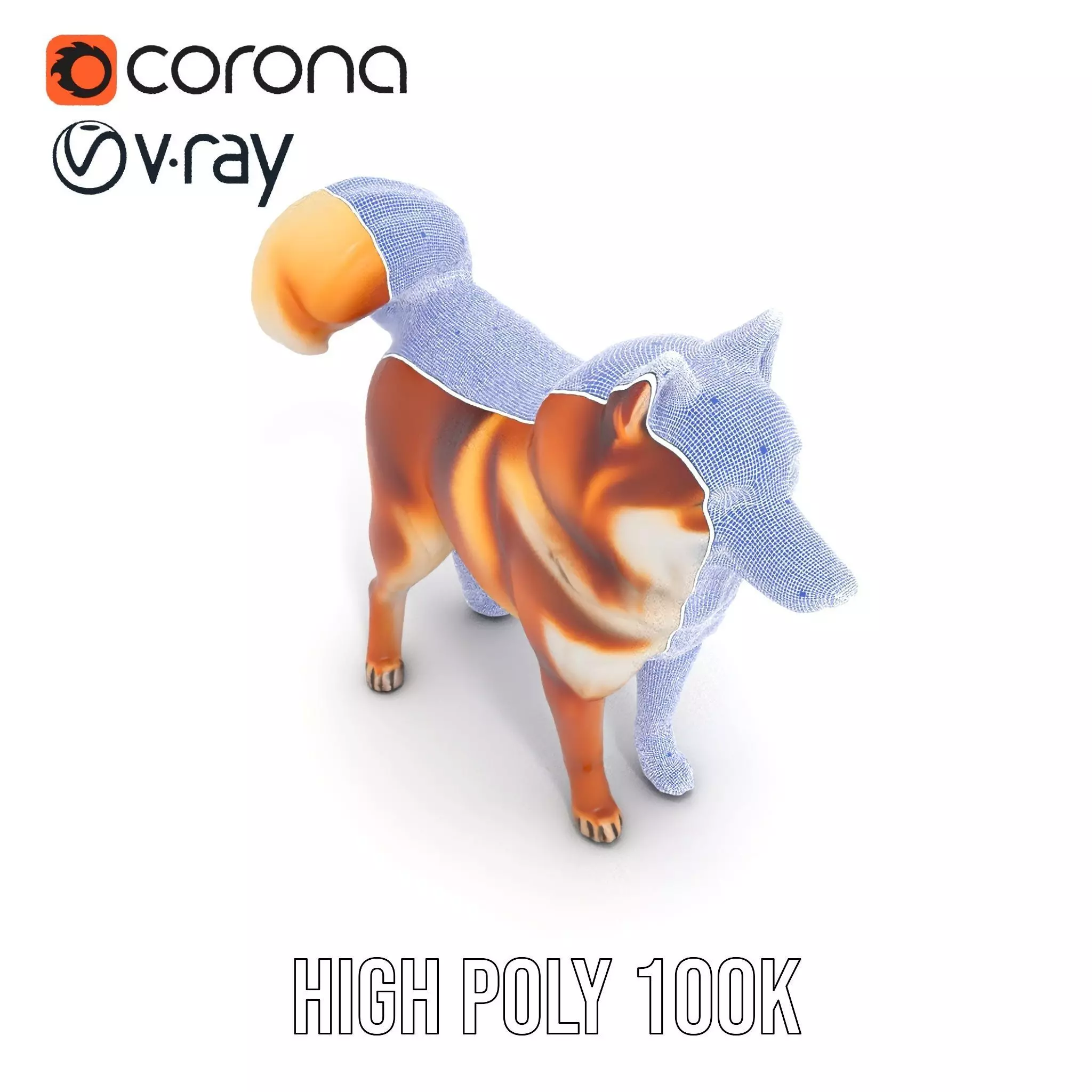 Shiba Inu Fur model pack Low-poly 3D model_33