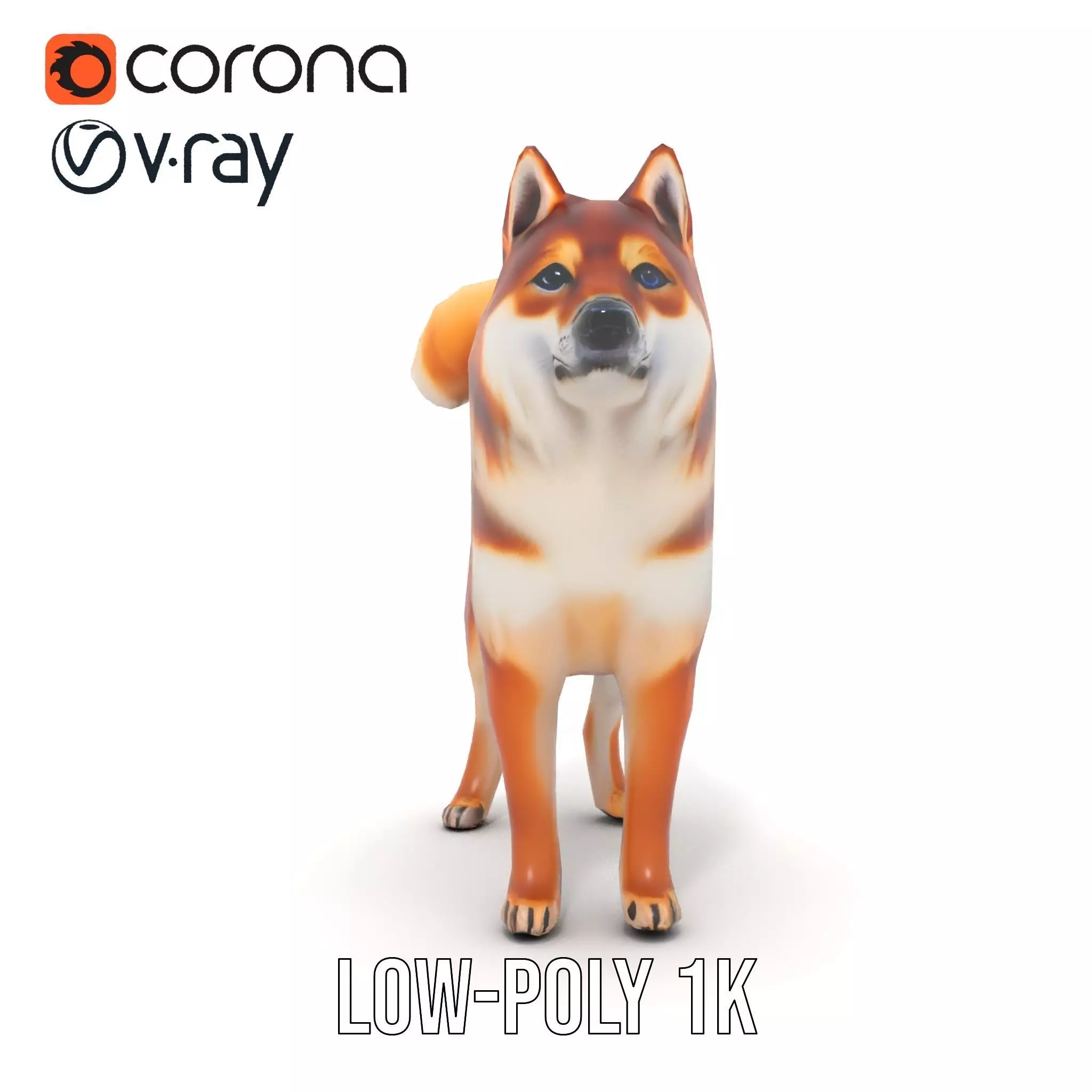 Shiba Inu Fur model pack Low-poly 3D model_12