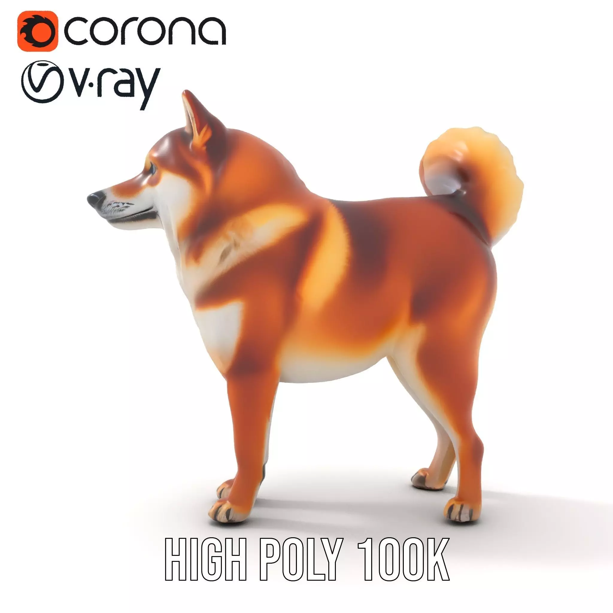 Shiba Inu Fur model pack Low-poly 3D model_23