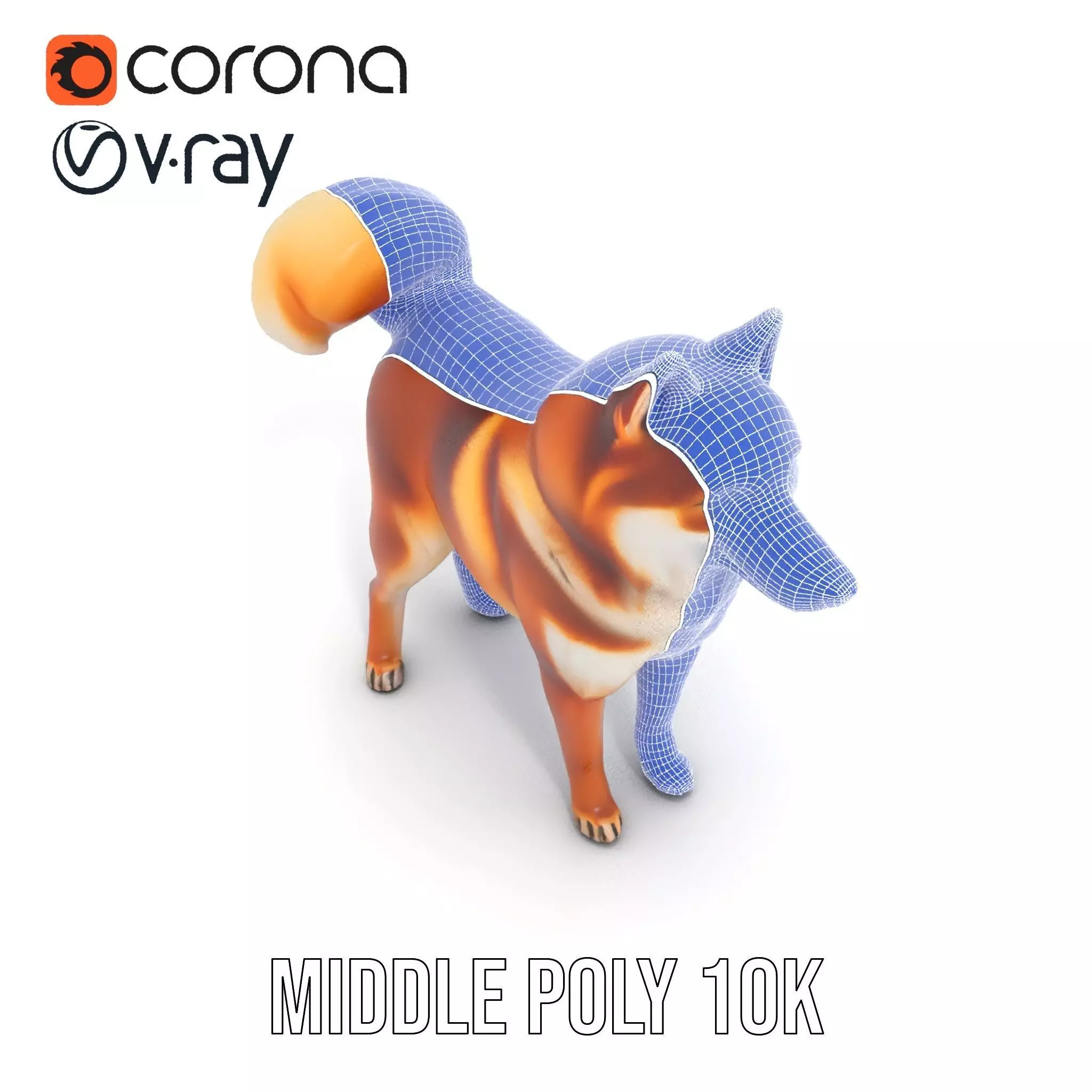 Shiba Inu Fur model pack Low-poly 3D model_30