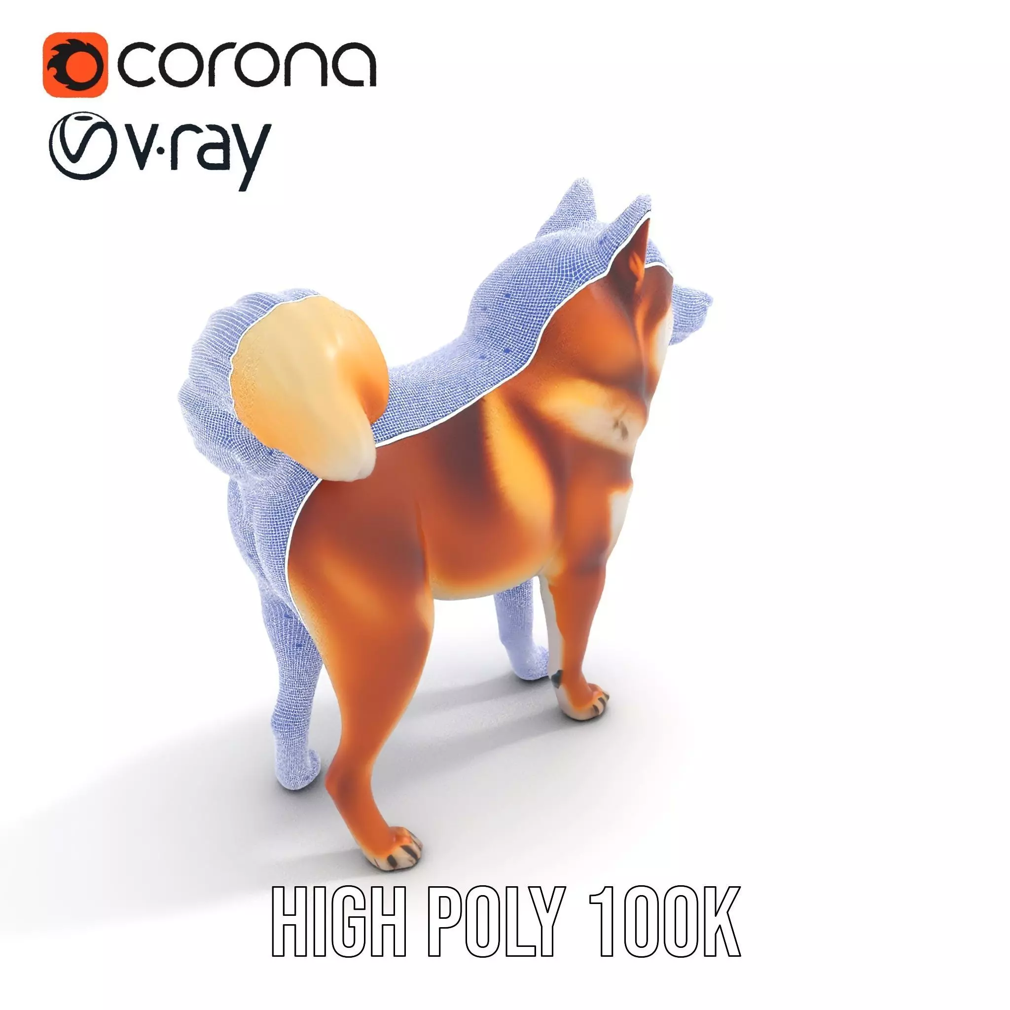 Shiba Inu Fur model pack Low-poly 3D model_34