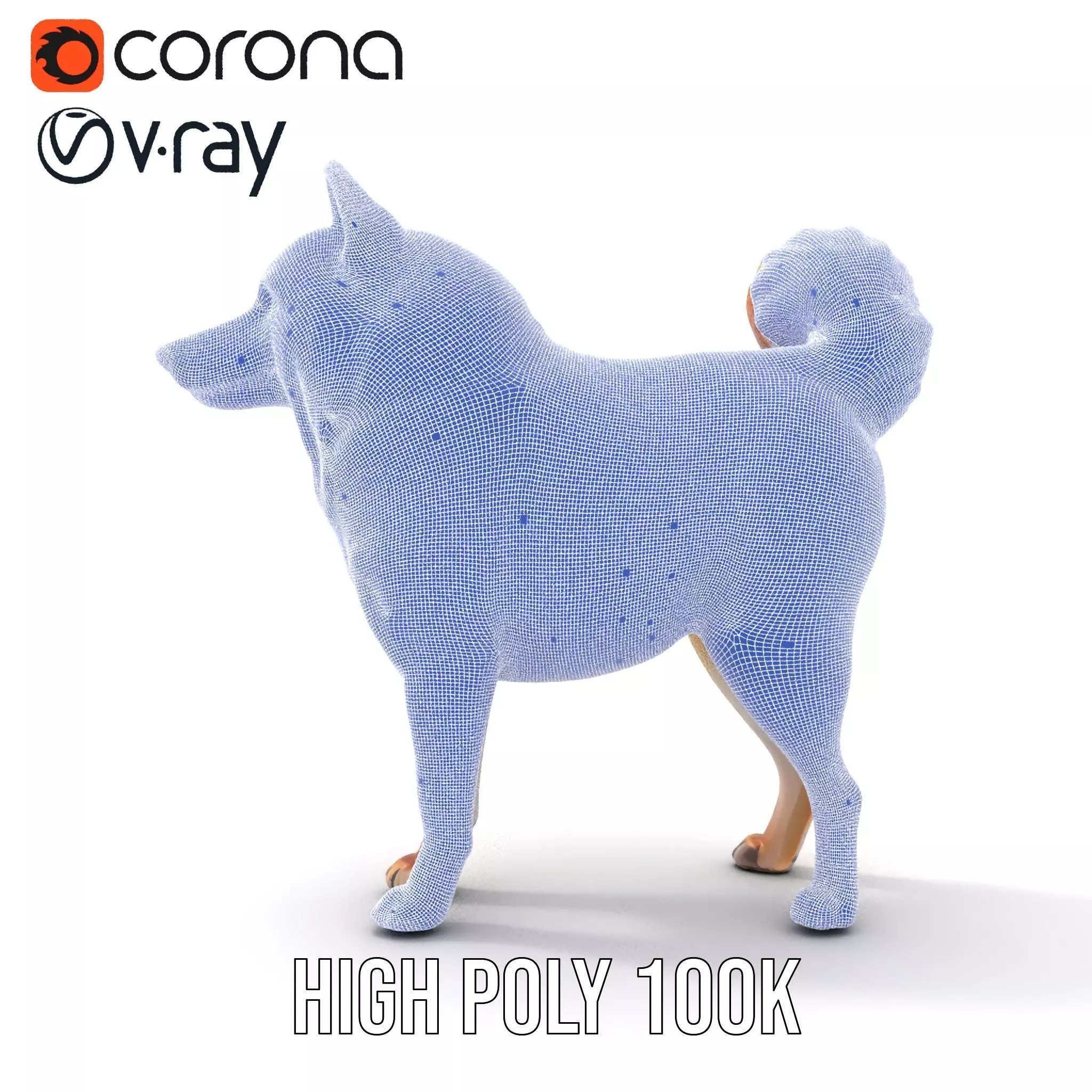 Shiba Inu Fur model pack Low-poly 3D model_32