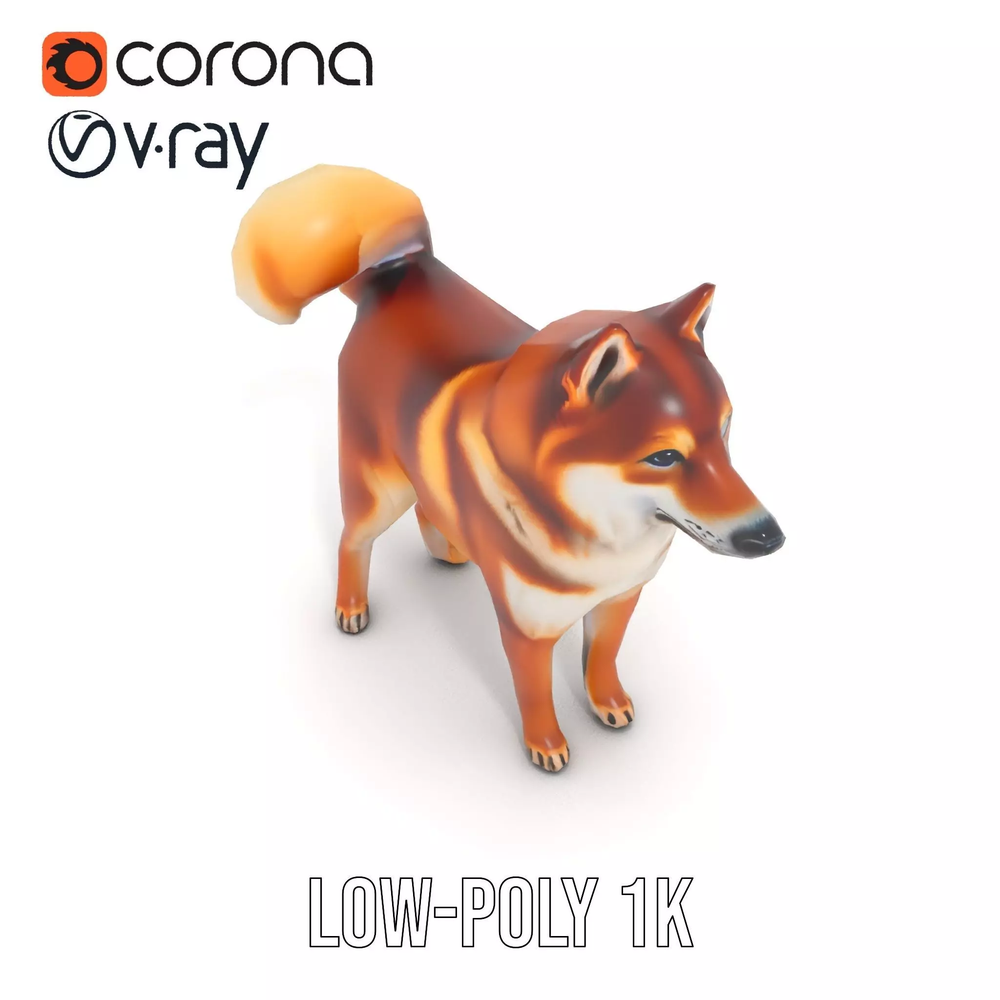 Shiba Inu Fur model pack Low-poly 3D model_22