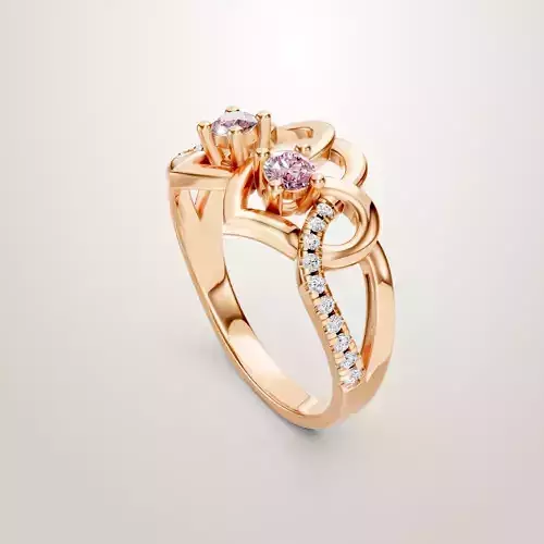 Heart Shaped Two Stone Engagement Ring 16