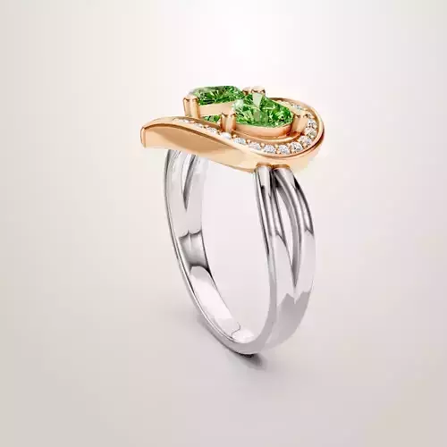 Heart Shaped Two Stone Engagement Ring 18