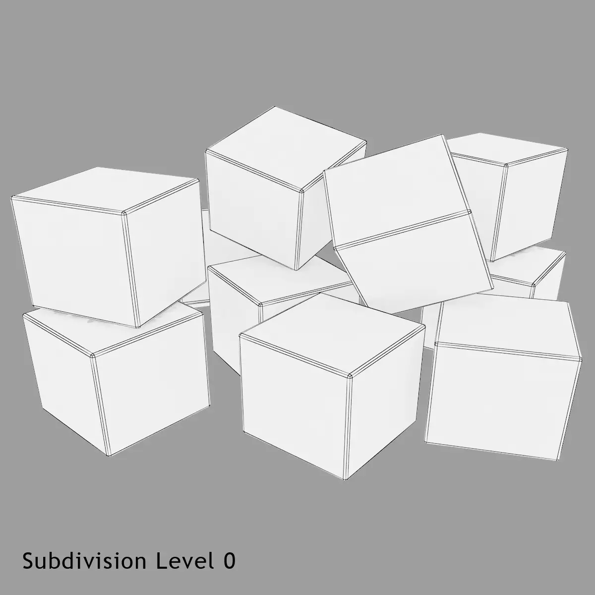 Ice Cubes for V-Ray Low-poly 3D model_6