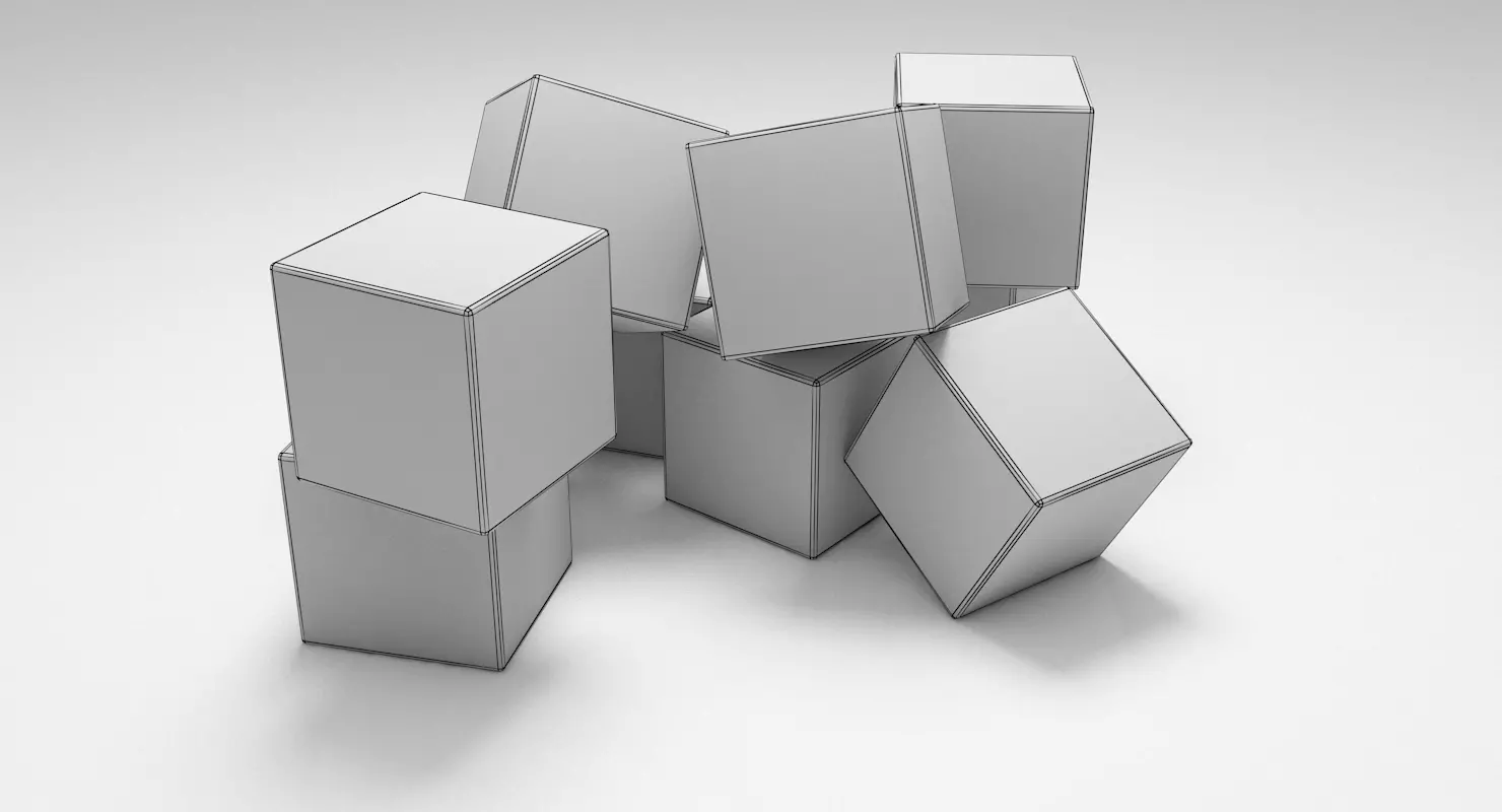 Ice Cubes for V-Ray Low-poly 3D model_7