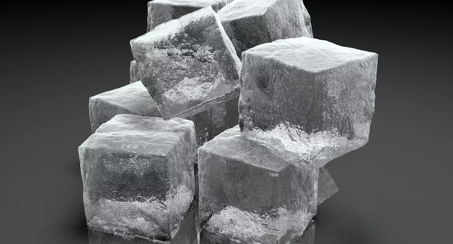 Ice Cubes for V-Ray Low-poly 3D model_2