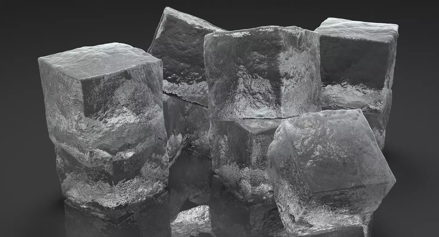 Ice Cubes for V-Ray Low-poly 3D model_4