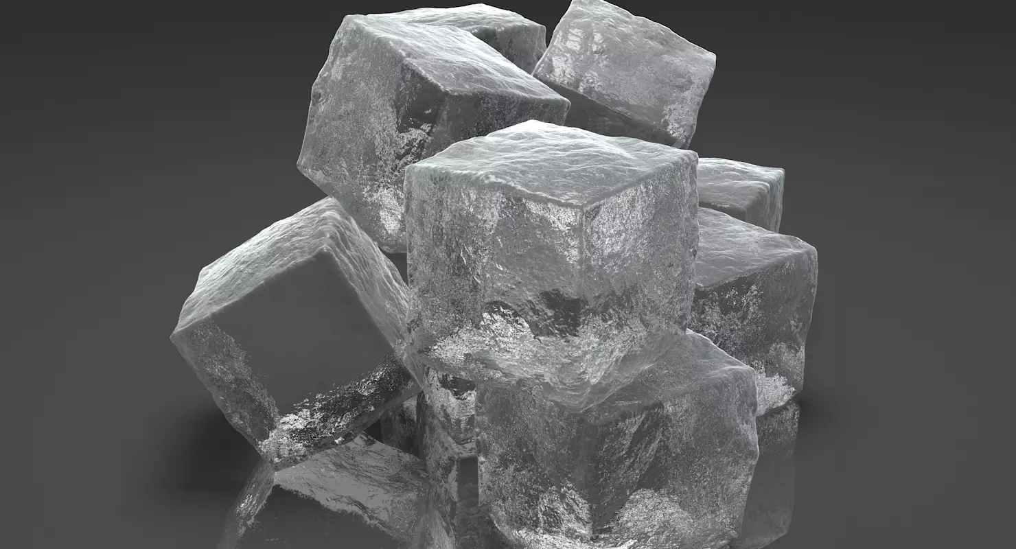 Ice Cubes for V-Ray Low-poly 3D model_3