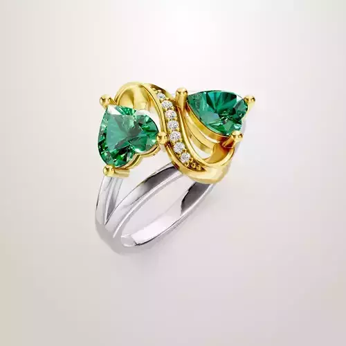 Heart Shaped Two Stone Engagement Ring 19