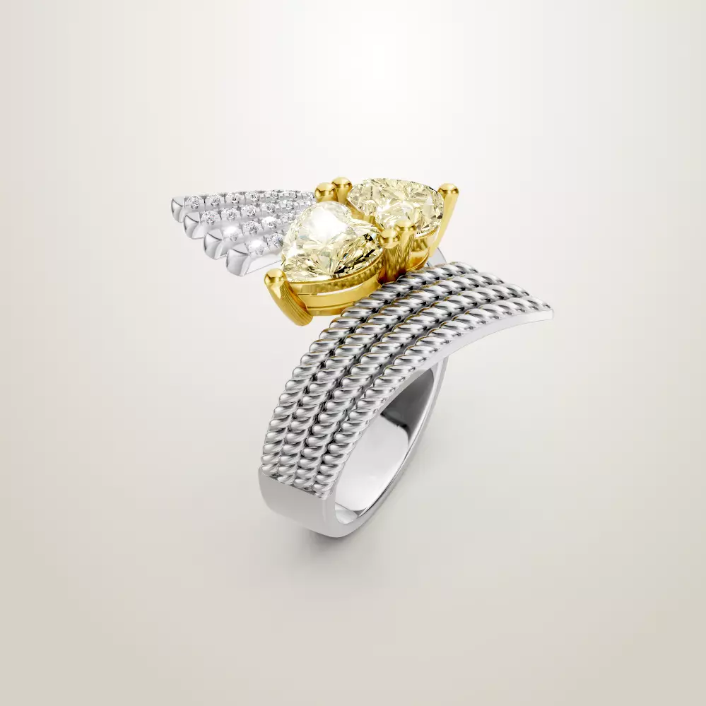 Heart Shaped Two Stone Engagement Ring 20 pieces 3D Model Collection_19