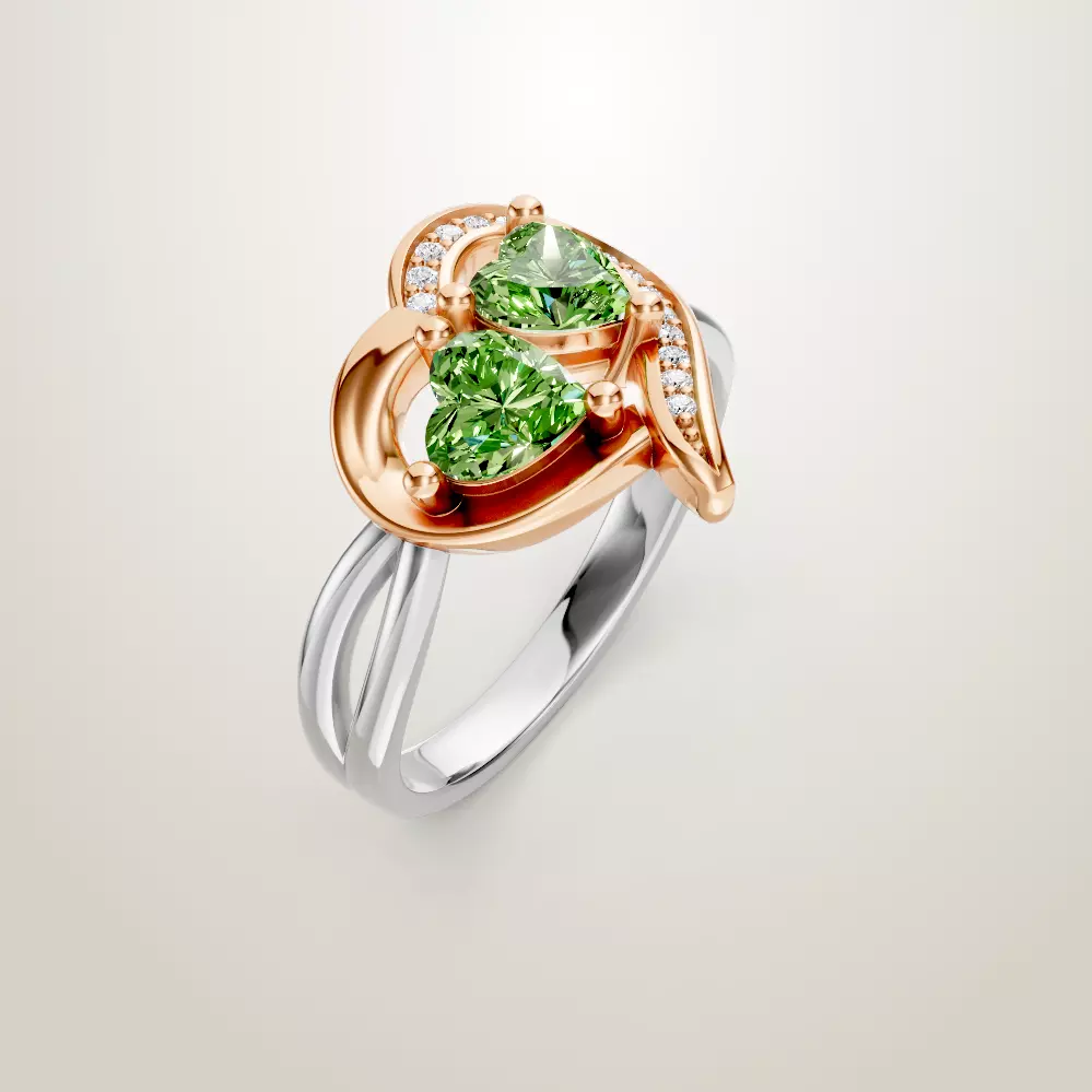 Heart Shaped Two Stone Engagement Ring 20 pieces 3D Model Collection_39