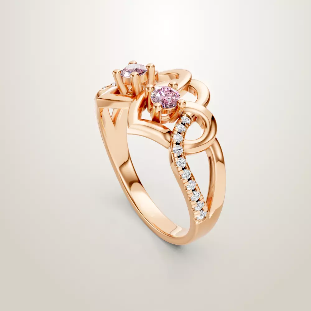 Heart Shaped Two Stone Engagement Ring 20 pieces 3D Model Collection_25