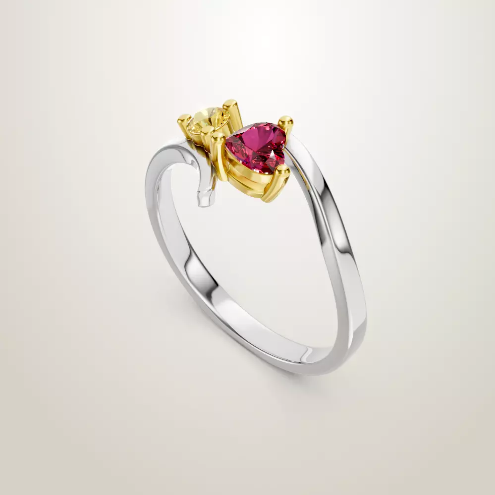 Heart Shaped Two Stone Engagement Ring 20 pieces 3D Model Collection_27