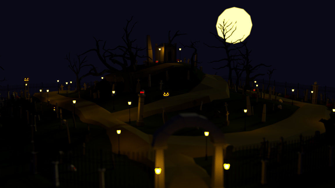 The Ultimate Graveyard Game Pack Low-poly 3D model_7