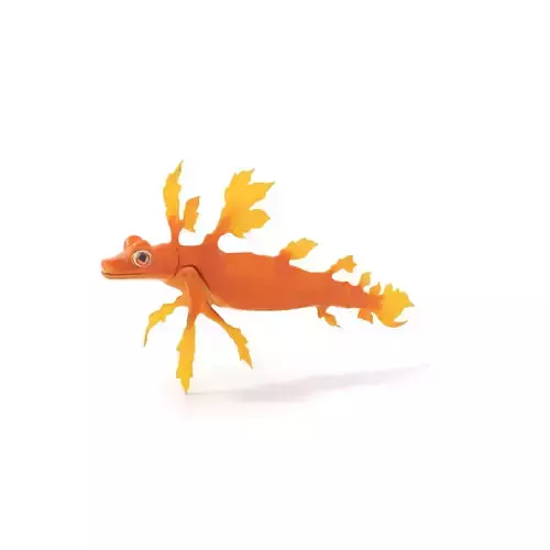 Orange Leafy Seadragon model pack Low-poly 3D model