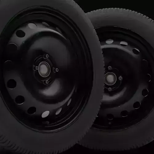 Car steel wheels with LODs Low-poly 3D model 2