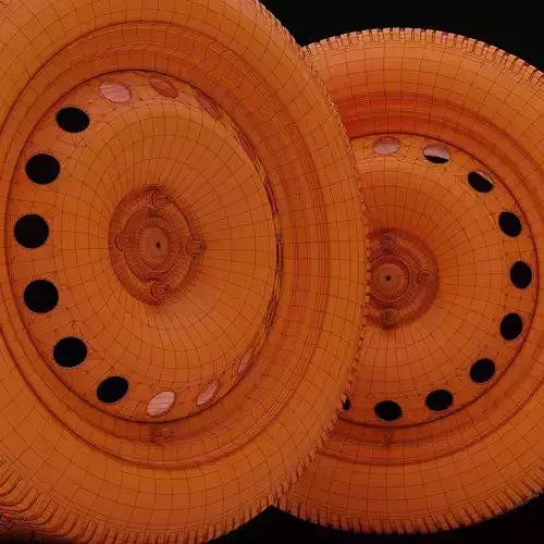 Car steel wheels with LODs Low-poly 3D model 3