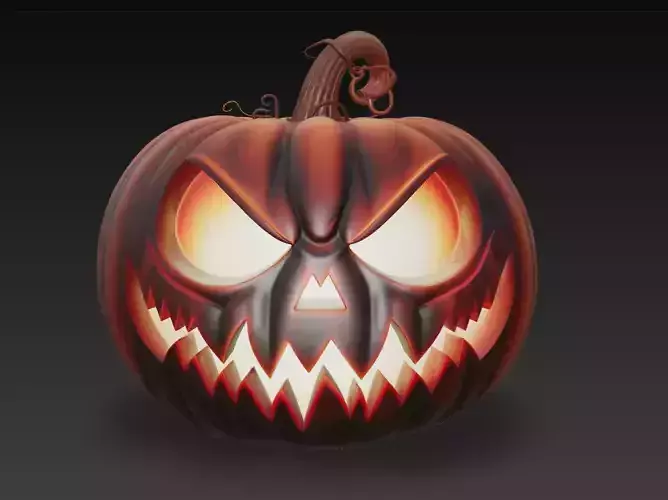 Stylized Jack-O-Lantern - Halloween 3D Model 3D print model