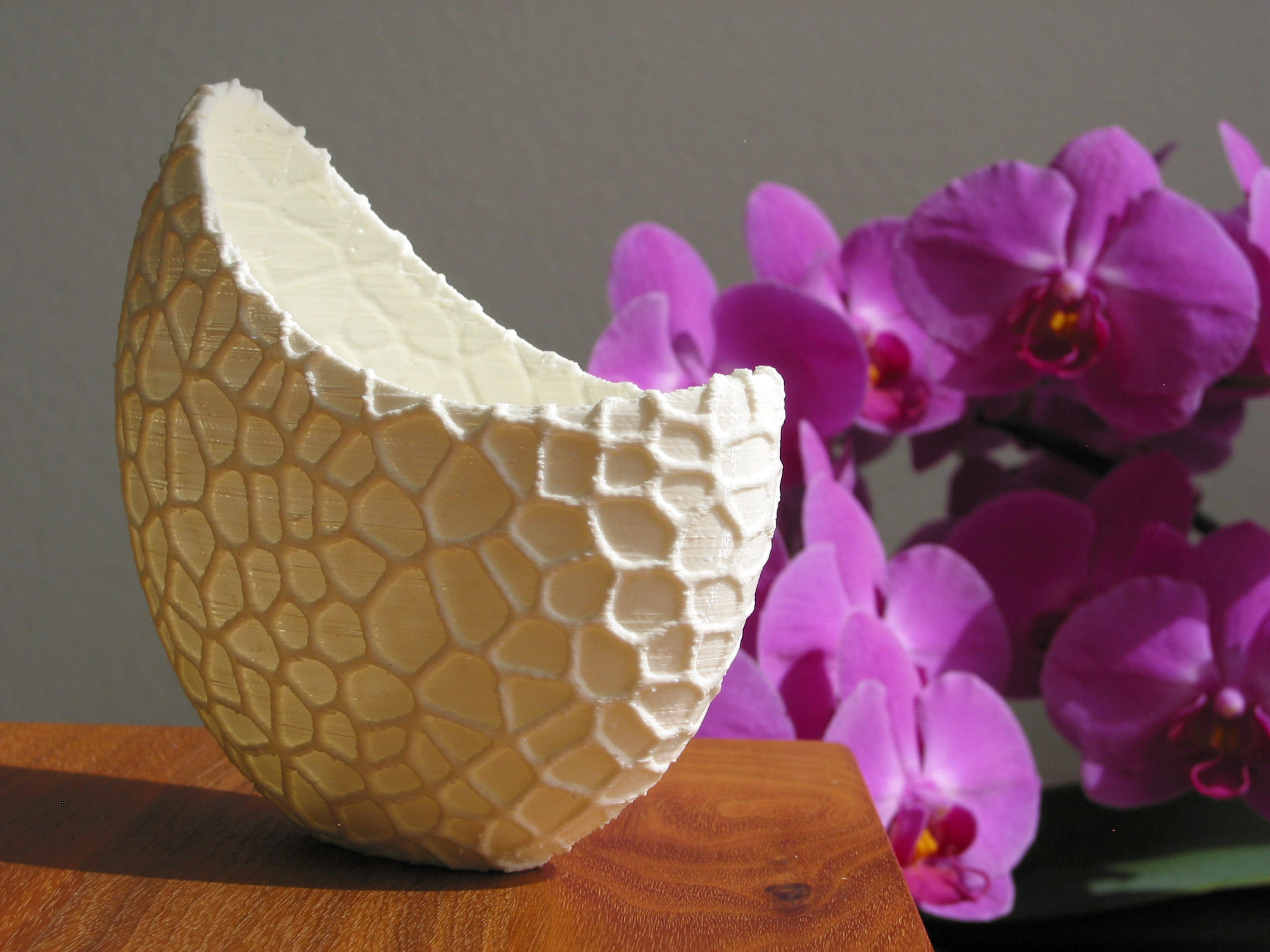Organic 2-color flower pot - Voronoi Vase 3D print model_7