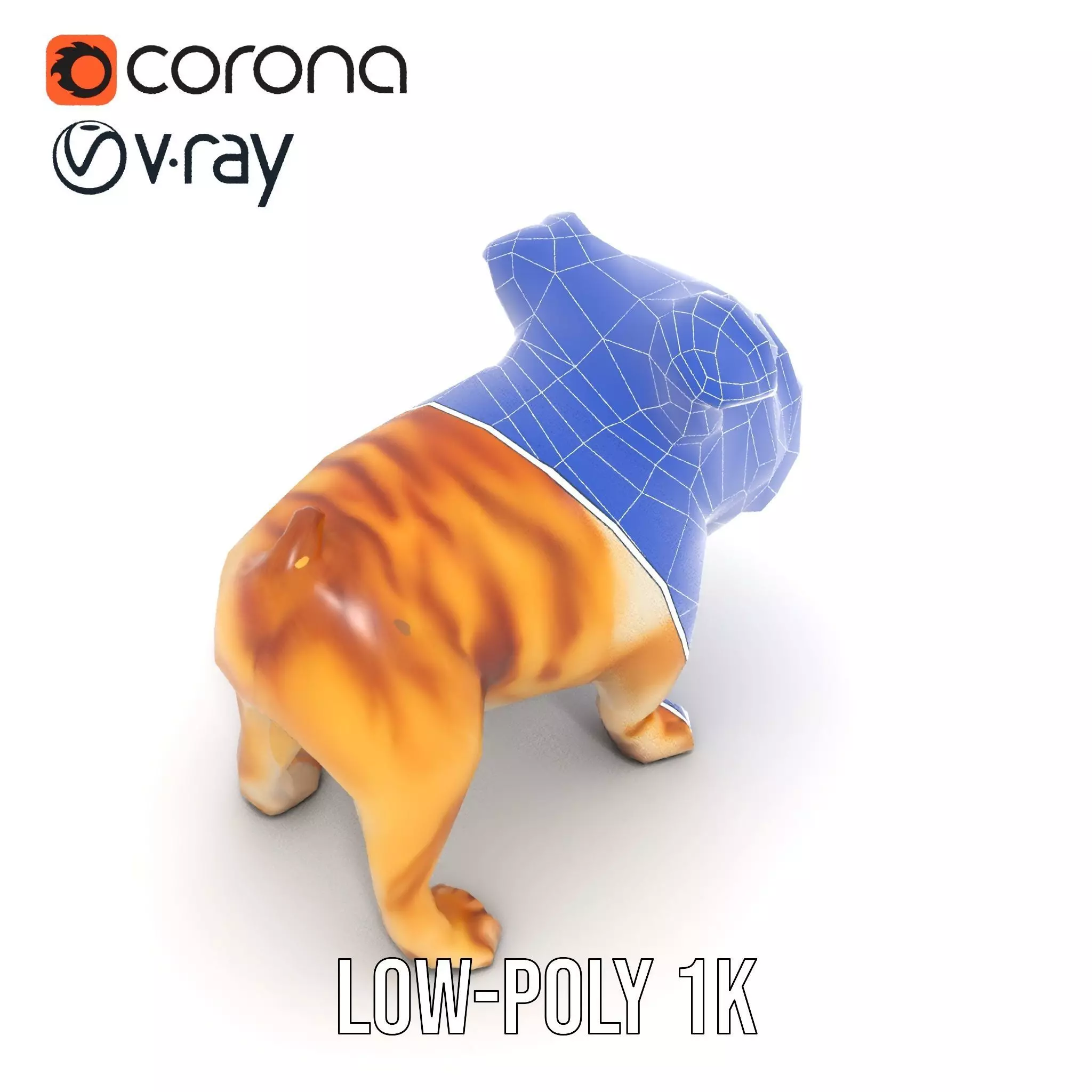 Charming Bulldog model pack Low-poly 3D model_30