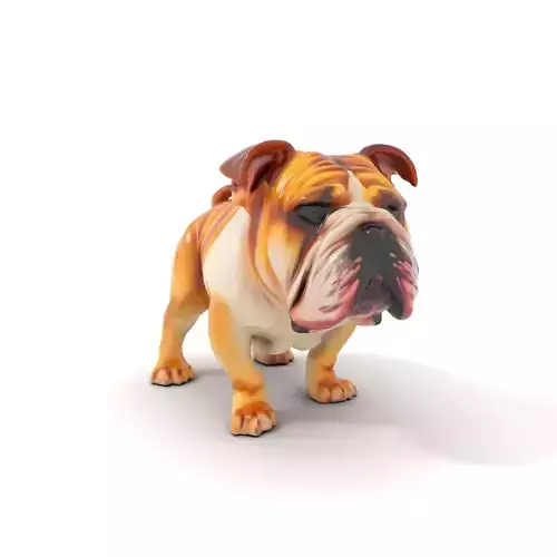 Charming Bulldog model pack Low-poly 3D model