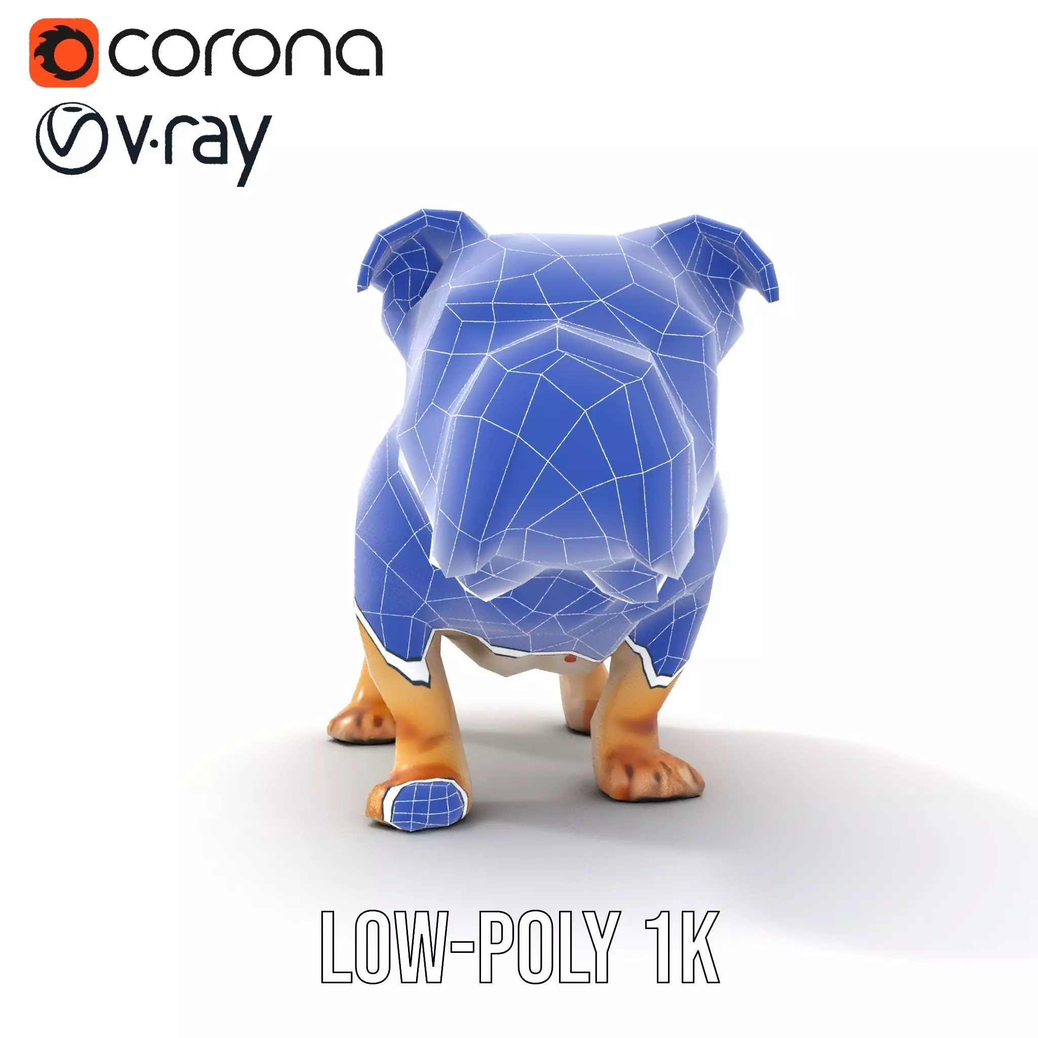 Charming Bulldog model pack Low-poly 3D model_25