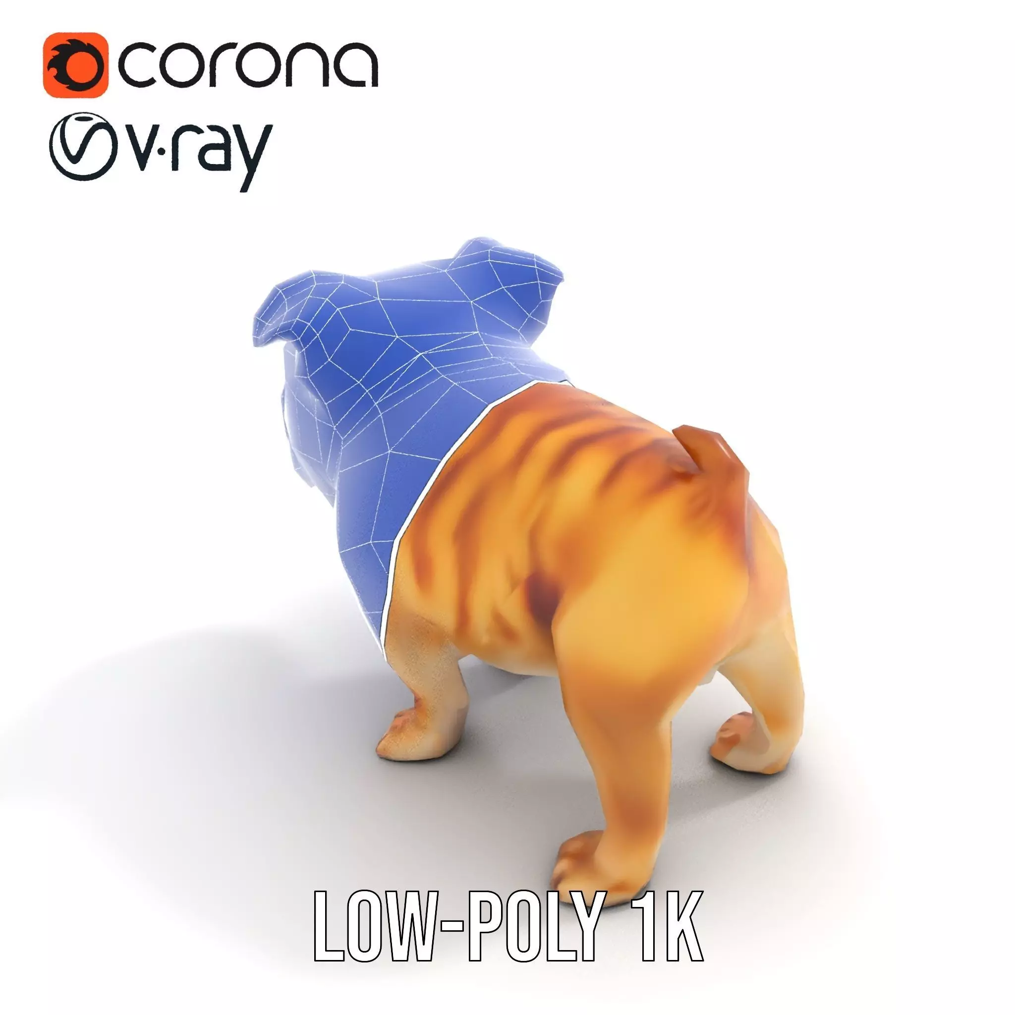 Charming Bulldog model pack Low-poly 3D model_12