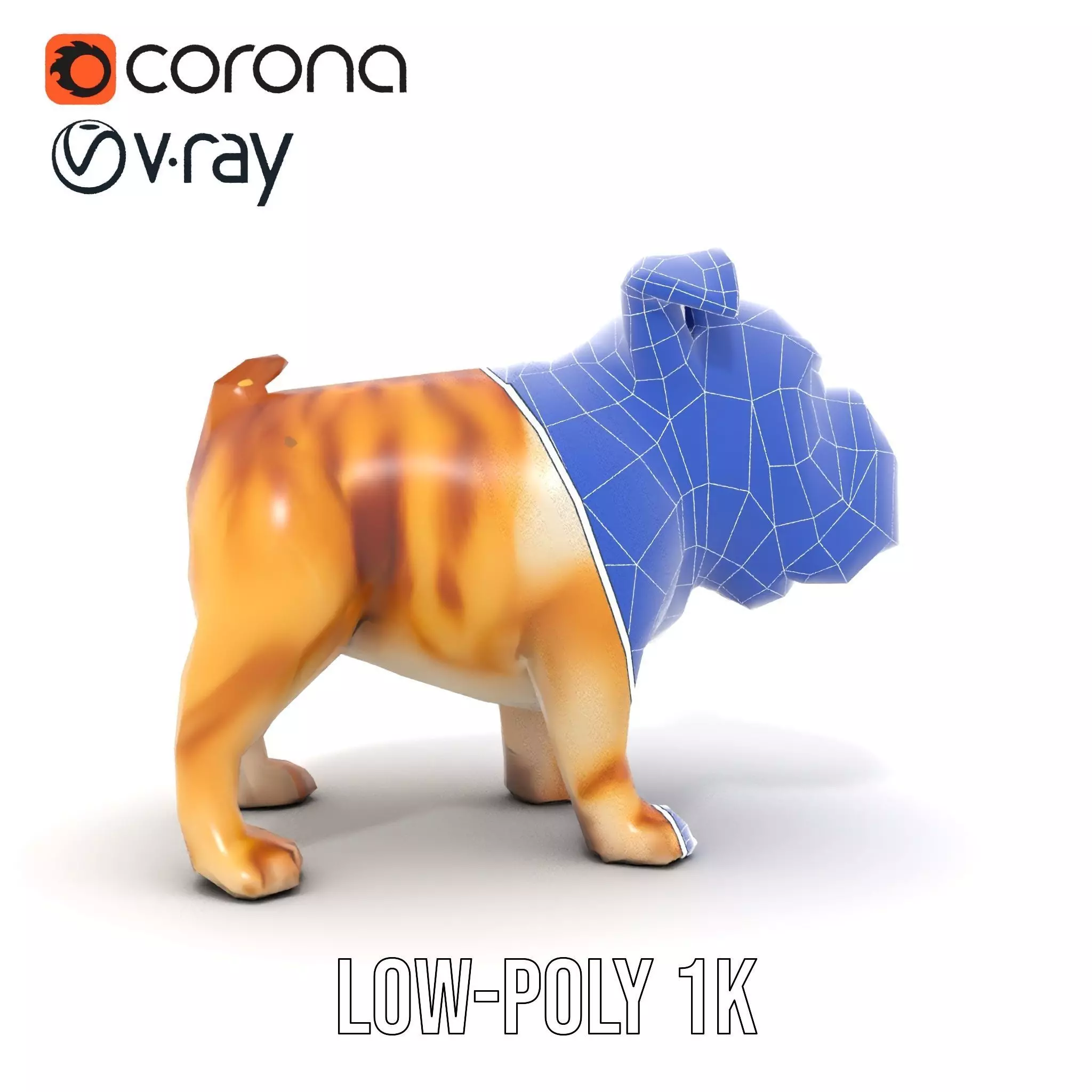 Charming Bulldog model pack Low-poly 3D model_27