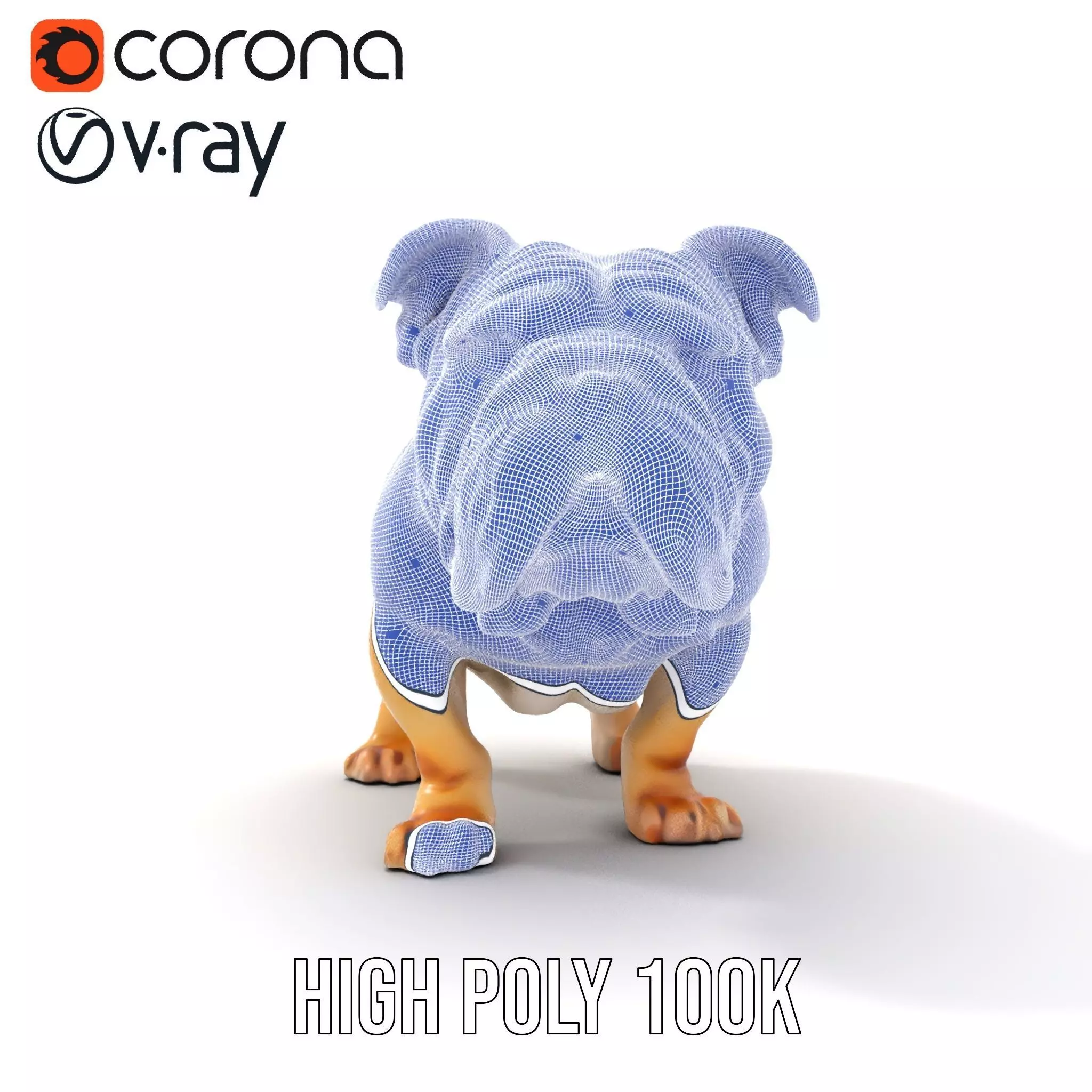Charming Bulldog model pack Low-poly 3D model_33