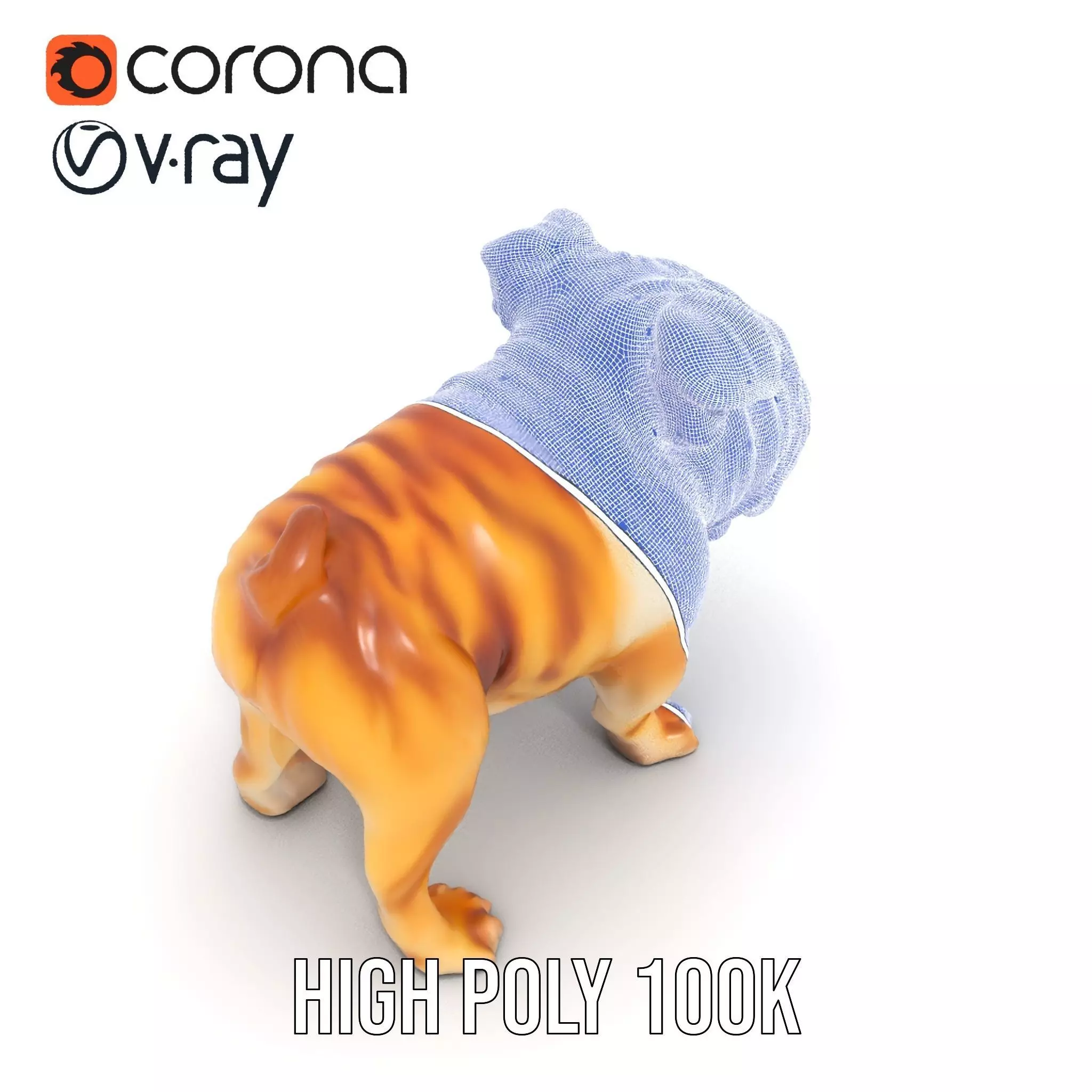 Charming Bulldog model pack Low-poly 3D model_20