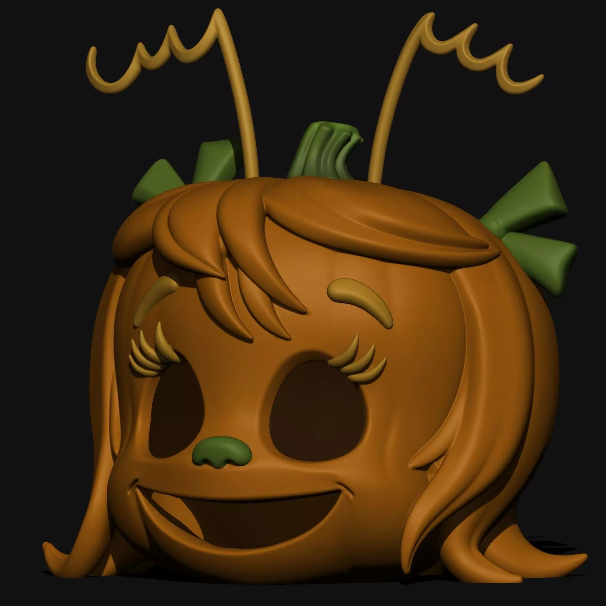 Cindy Lou Who Pumpkin 3D print model_6