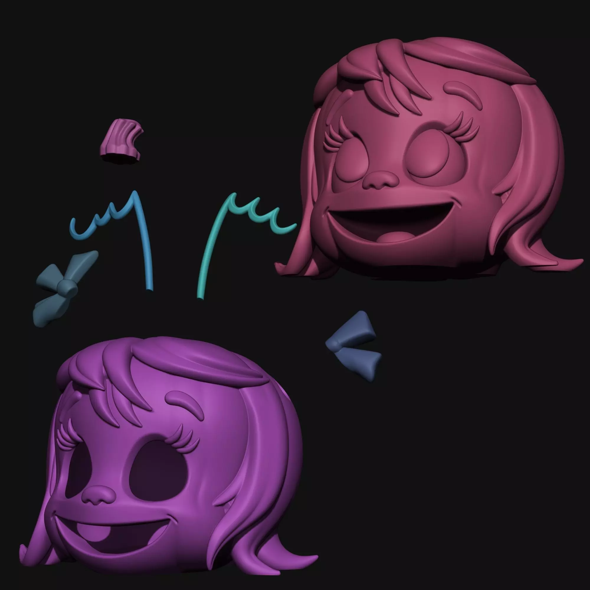 Cindy Lou Who Pumpkin 3D print model_1