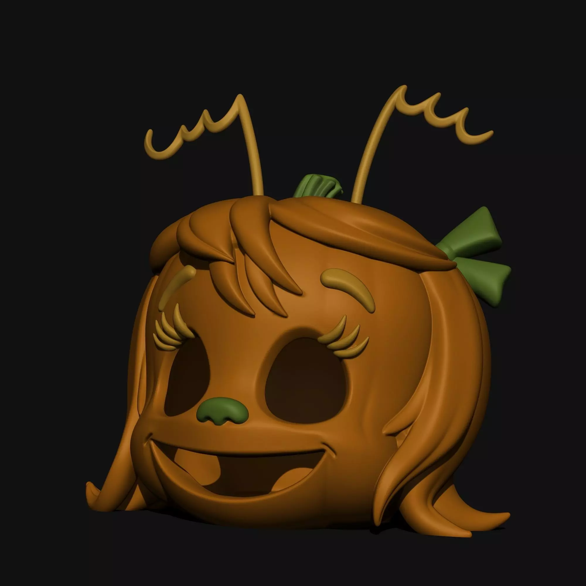 Cindy Lou Who Pumpkin 3D print model_2