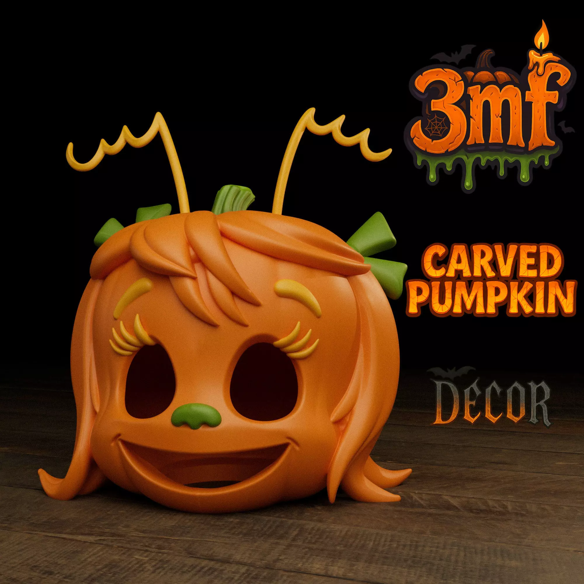 Cindy Lou Who Pumpkin 3D print model_0
