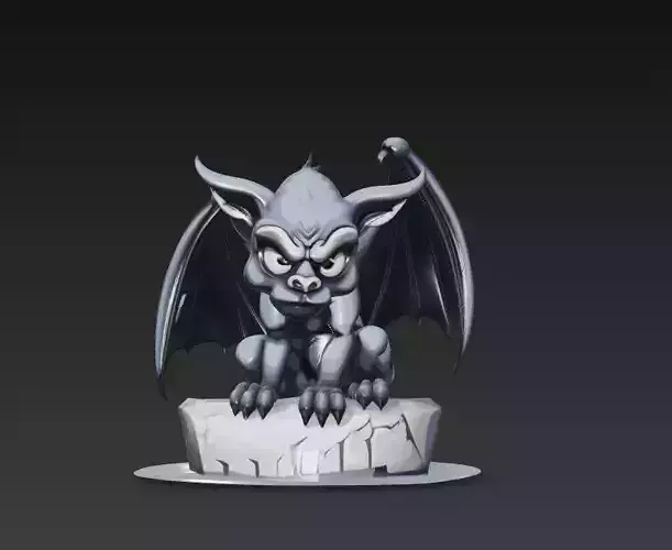 Stylized Gargoyle Statue - Dark Fantasy 3D Model 3D print model