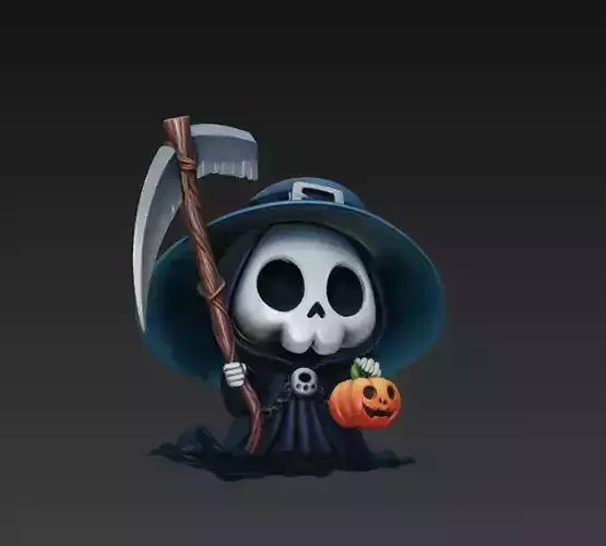 Little Reaper - Stylized Halloween 3D Model 3D print model