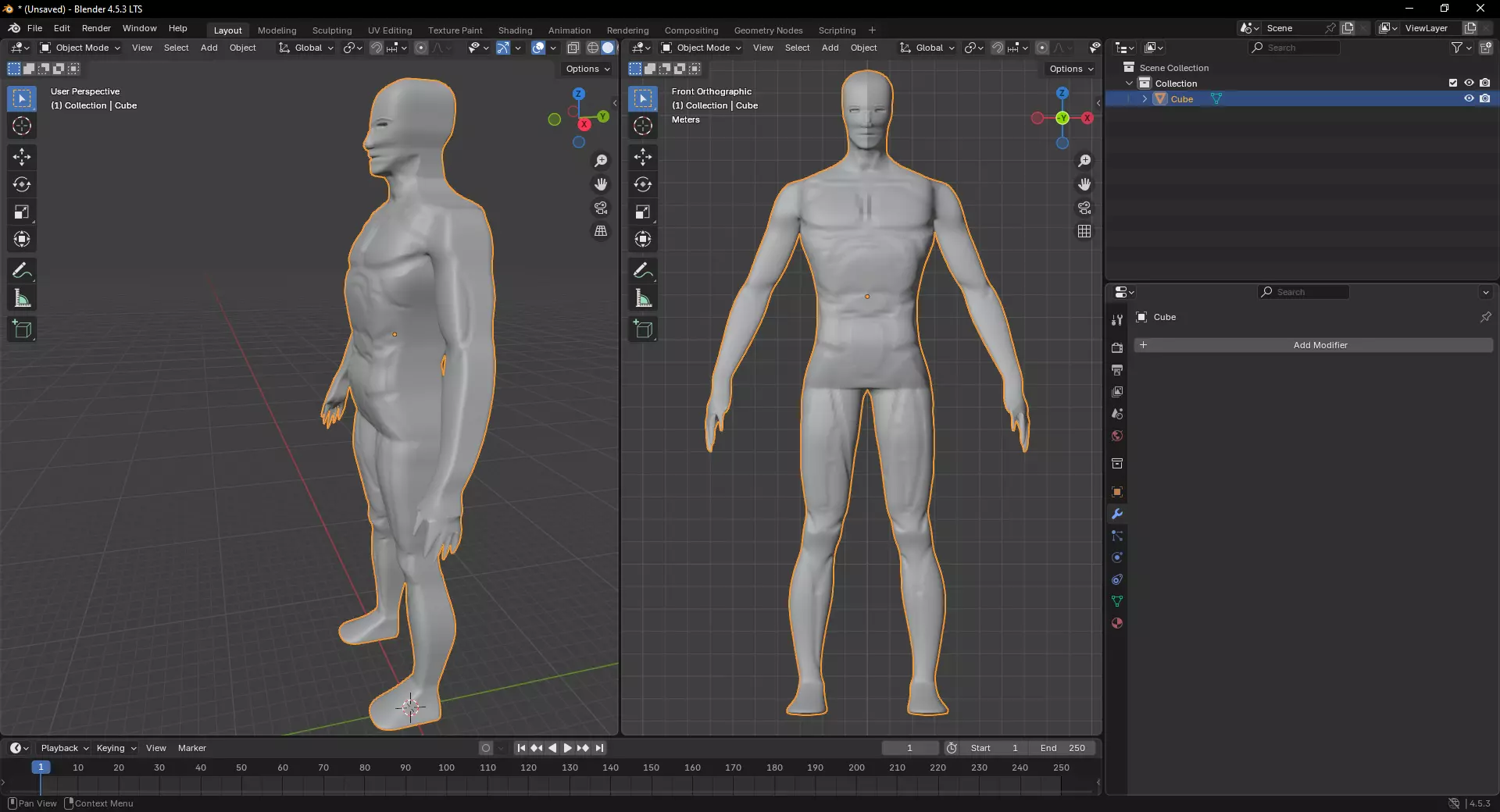 Realistic Male Base Model Clean Topology Blender FBX OBJ Low-poly 3D model