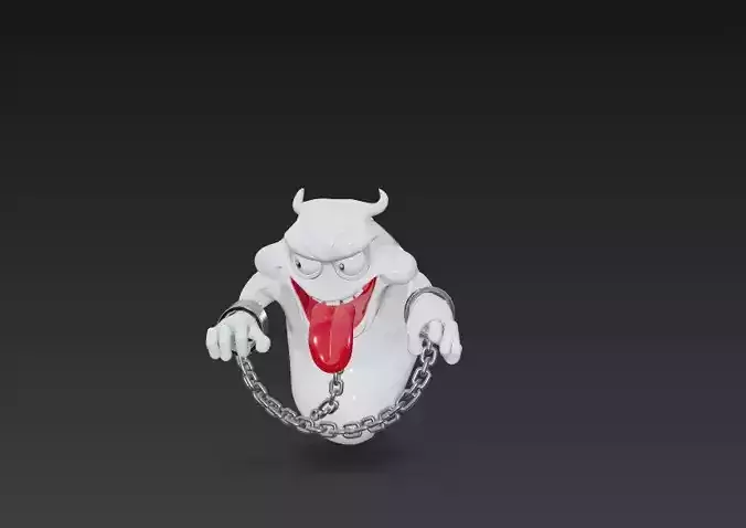 Chained Ghost - Stylized Halloween 3D Model 3D print model