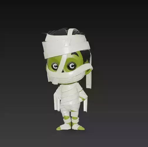 Mummy Kid - Stylized Halloween 3D Character Model 3D print model