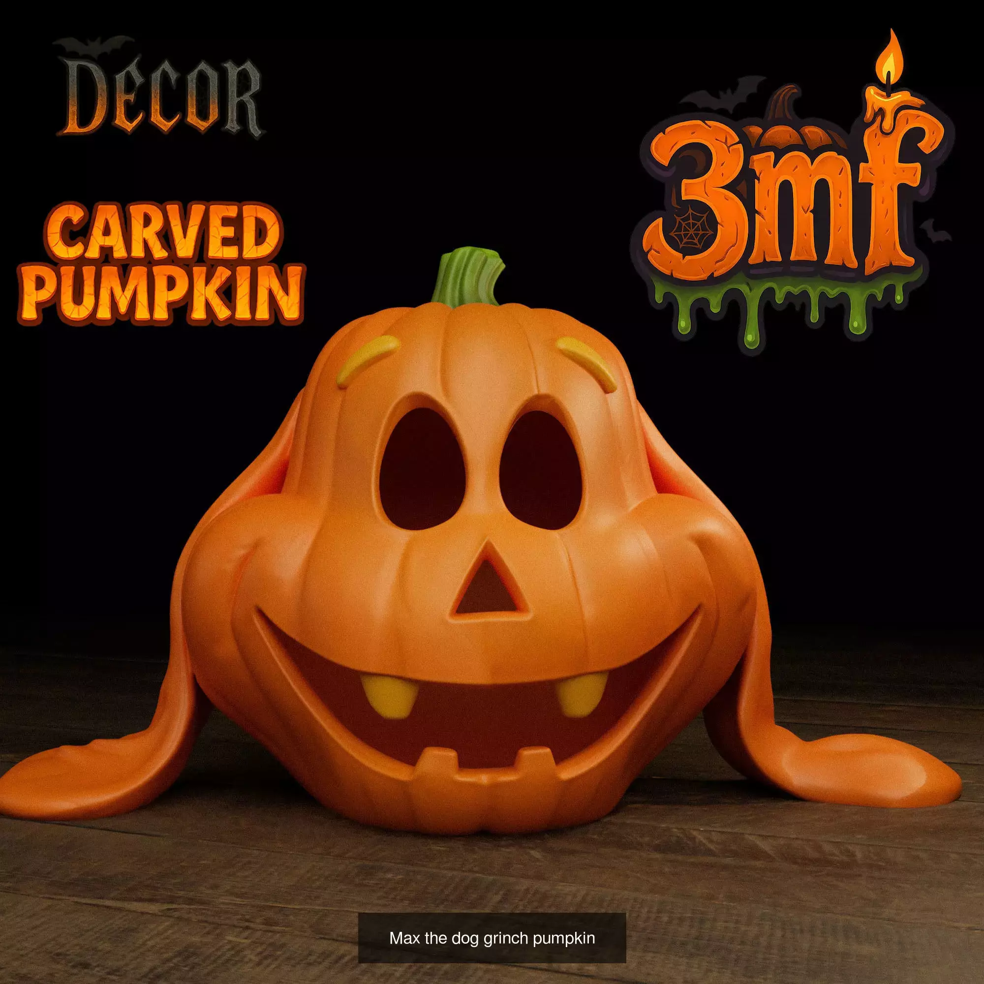 Max and Cindy Lou Who Pumpkins  3D Printable Halloween 3D Model Collection_2